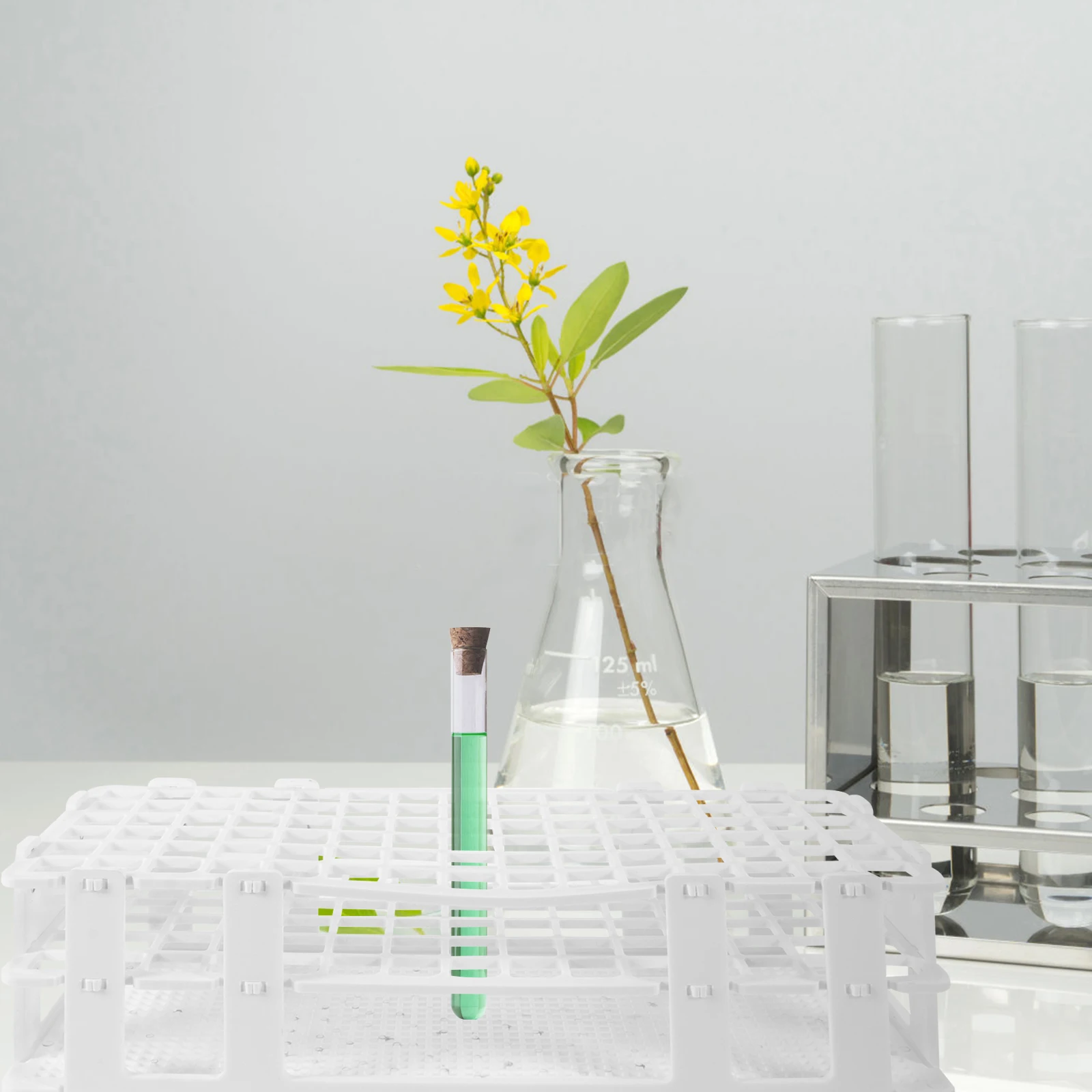 

Test Tube Rack Chemical Racks Multifunctional Storage Vial Lab Holder Plastic Drying Tubes