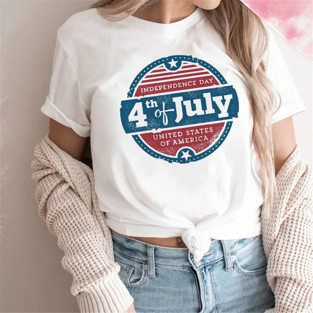 

4th of July t shirt women designer comic t-shirts female manga graphic harajuku clothing