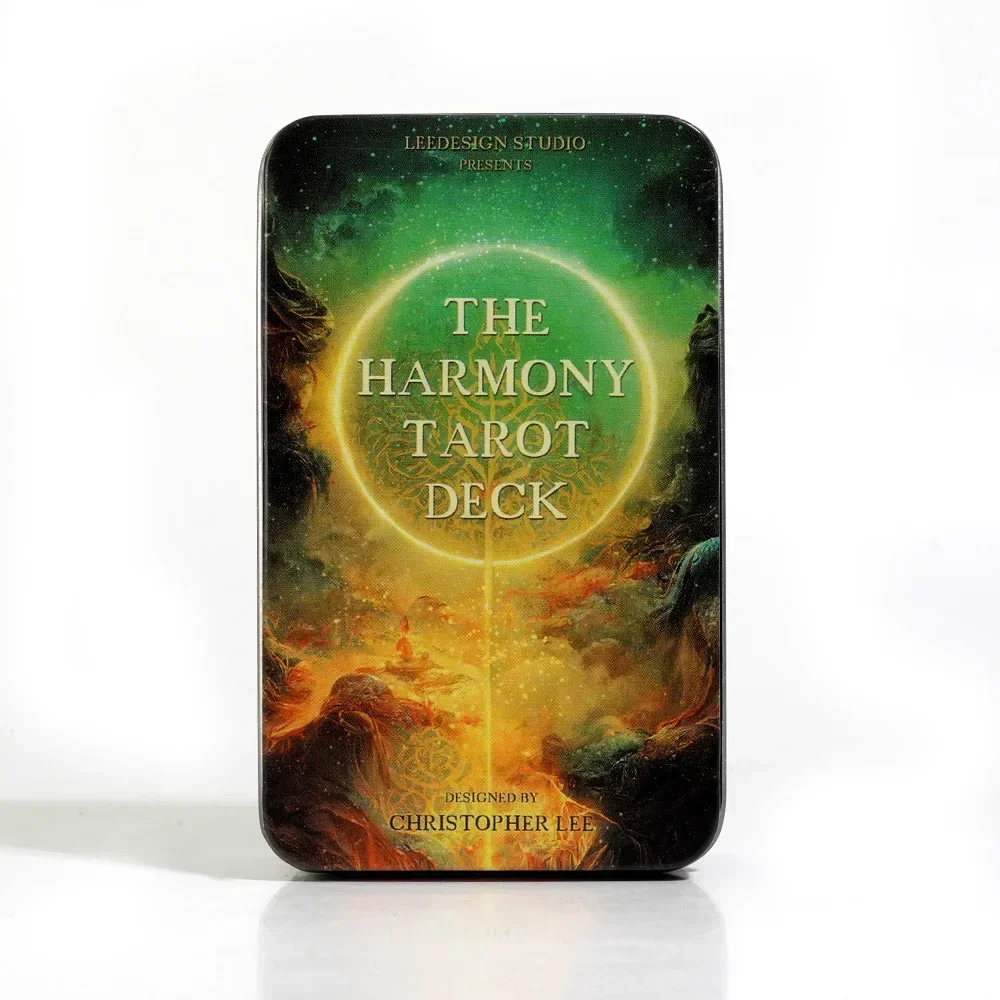 The Harmony Tarot Deck,78 Upgrade Gold-plated Edge Tarot Cards in A Tin Metal Box Board Games for Party Personal Entertainment