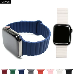 URVOI Band for Apple Watch ultra 3 2 Series 11 10 9 Silicone loop strap for iWatch double colors magnet loop closure wristband
