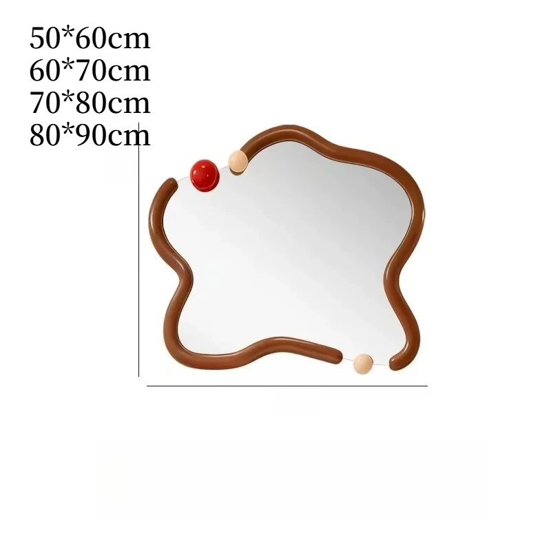 Irregular Retro Mirror Frame Kawaii Wall Sticker Mirror Vintage Bathroom Adornos Para El Hogar Home Decoration Accessories