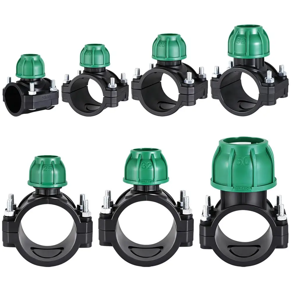 Agricultural Irrigation Pipe PE Quick Connect PP Clamp Saddle Weld Connection 20/25/32/40/50/63/75mm Watering System Adapter 1Pc
