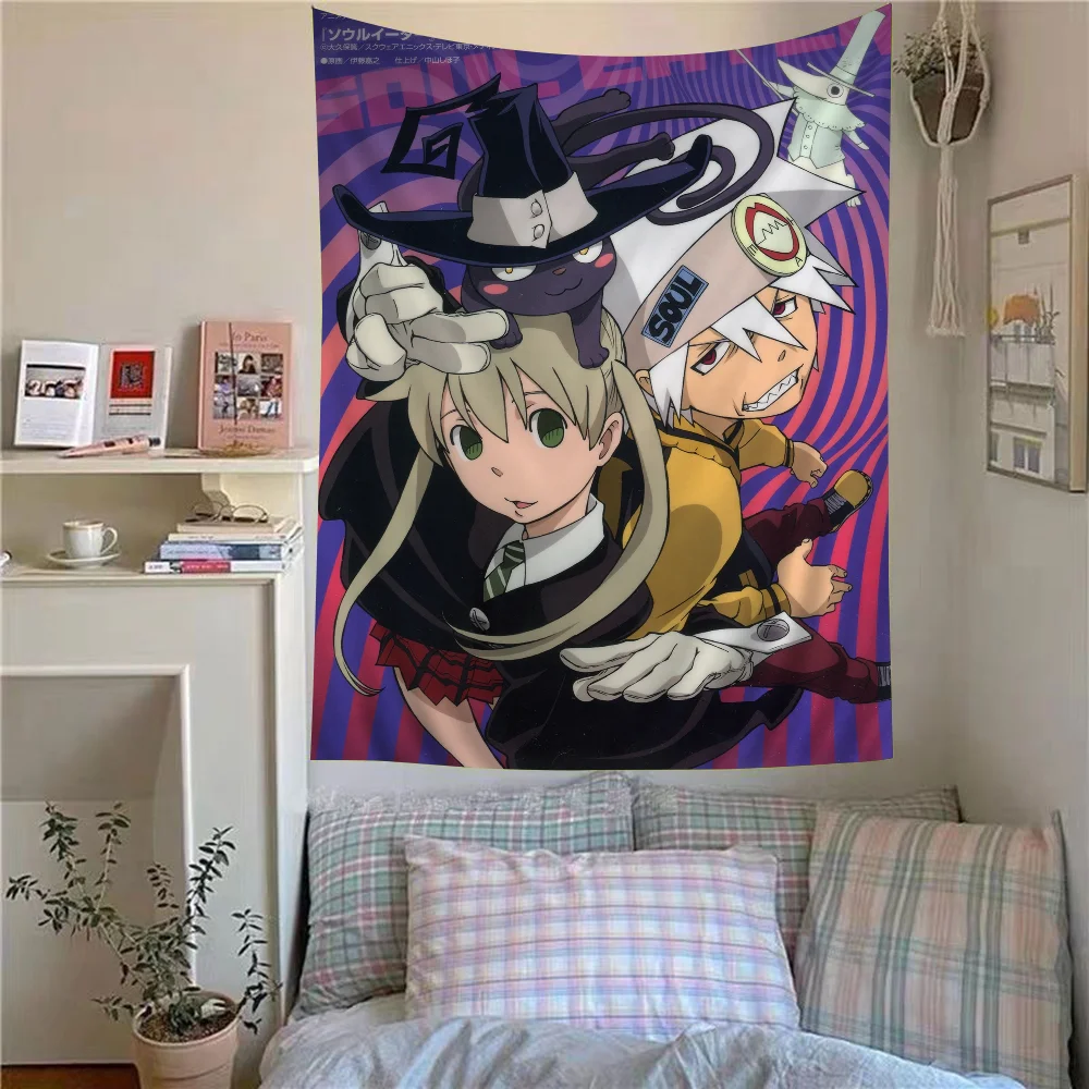 S-Soul E-Eater Crona Anime Wandteppich, Vintage-Wandbehang, ästhetische Raumdekoration, coole Raumdekoration, Hintergrundstoff – Detail 19