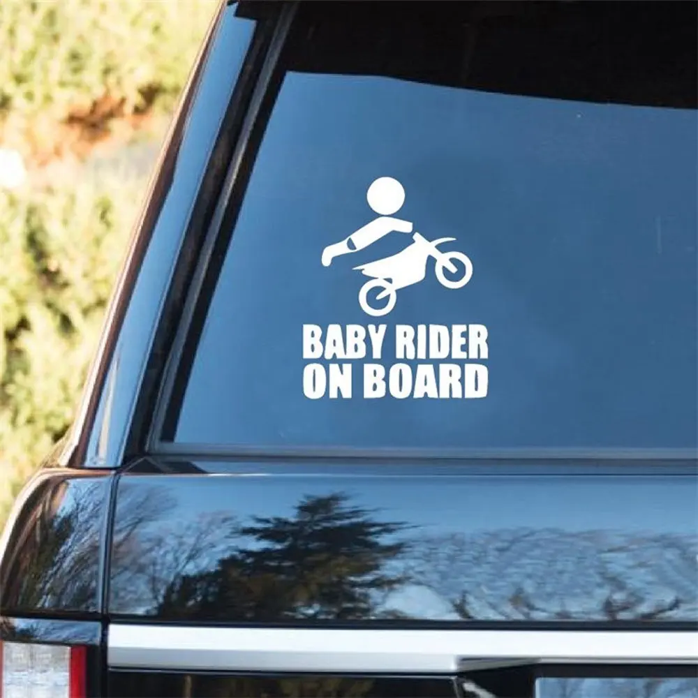 16x14cm Funny Baby Rider On Board Car Bumper Sticker Waterproof Vinyl Decal Warning