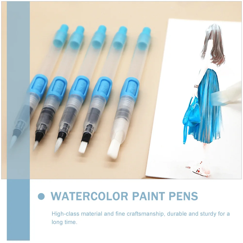 

12Pcs Water Brush Pens Set Plastic Nylon Water Soluble Painting Pens for Creative Art Student Practical Paintbrushes