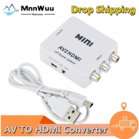 RCA To HD Converter AV2HDMI RCA AV/CVSB L/R Video To HDMI-compatible AV Scaler Adapter HD Video Converter 1080P Support NTSC PAL