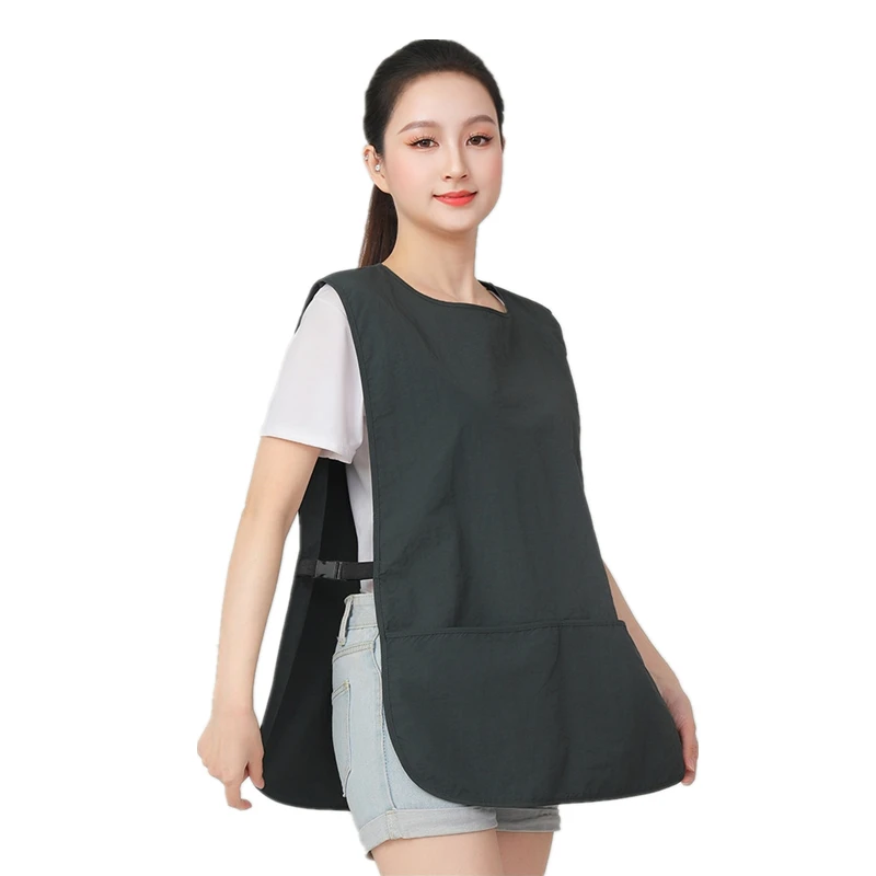 Dual-sided Sleeveless Barber Apron Vest, Waterproof Work Uniform for Hairdressing Nail Art Cafe Milk Tea Restaurant