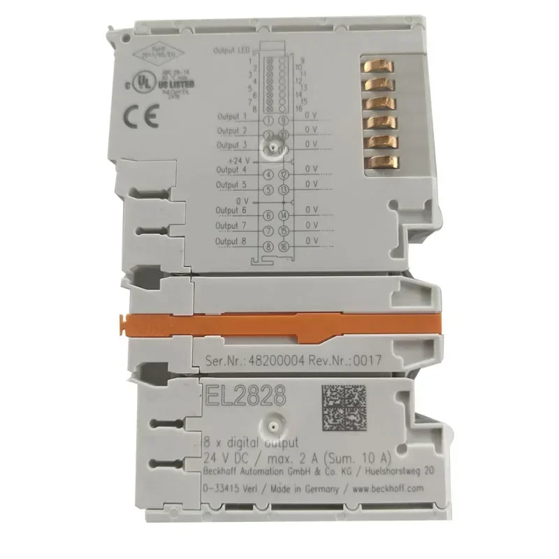 BECKHOFF EL2828 output terminal module, digital output 24V DC, 2 A
