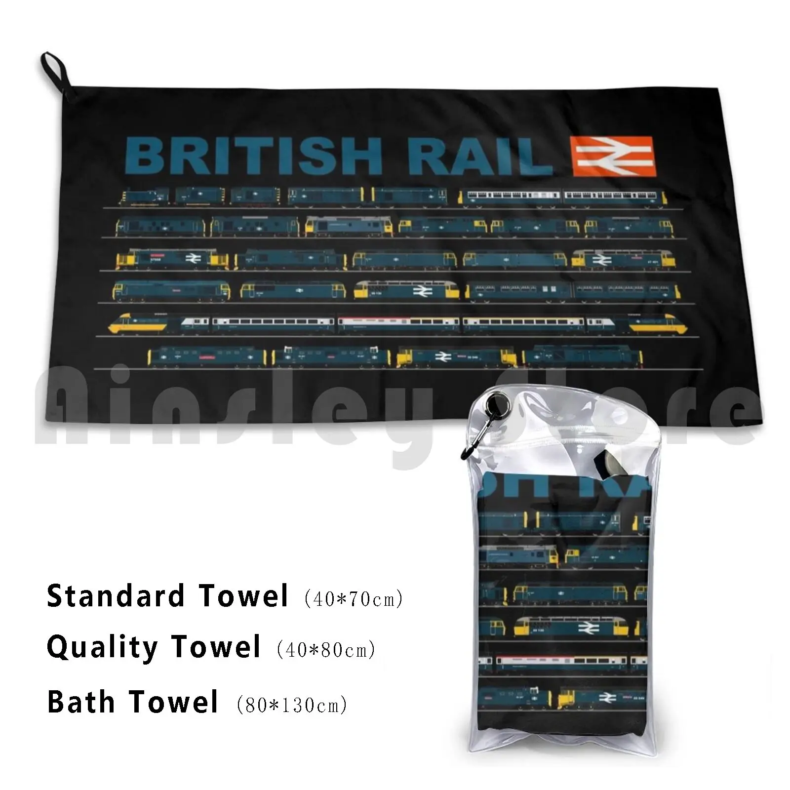 British Rail Trains Bath Towel Beach Cushion British Rail Hst Intercity Intercity 125 Class 47 Class 40 Class