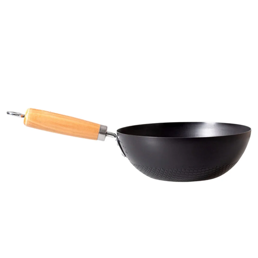 

Wok Cookware Accessories Stir-fry Pan Gas Stove Round Bottom Cooking Pot Frying Non Stick Pans