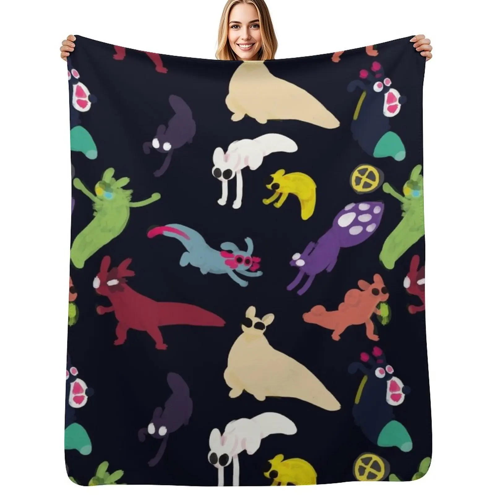 

slugcats pattern Throw Blanket Cozy Microfiber Throw Blanket for Home Bedroom