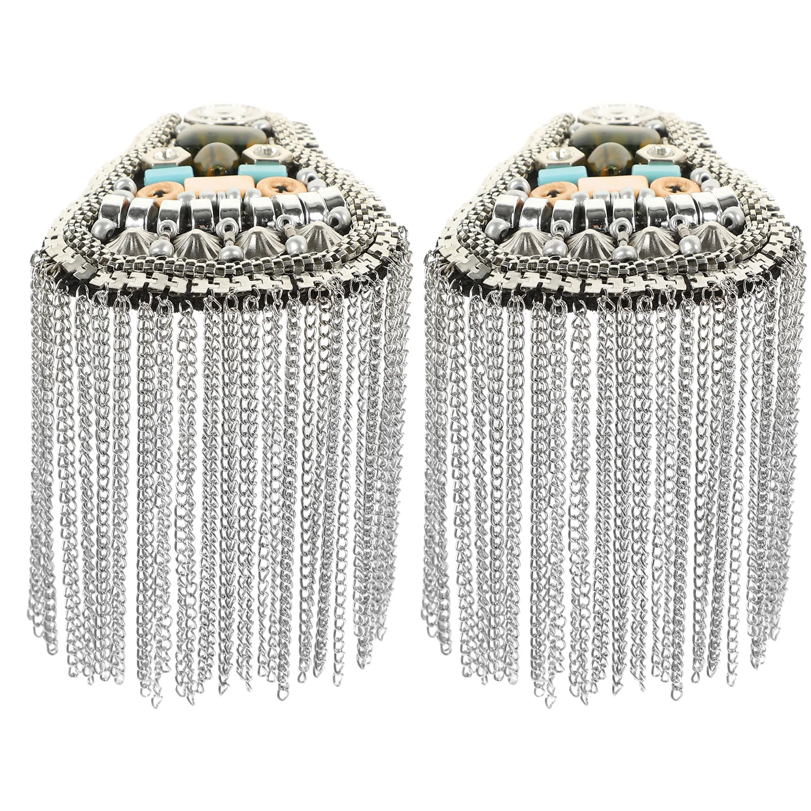 2 قطعة الكتفيات شرابة الأحجار الكريمة الاصطناعية الكتف مجوهرات للنساء الرجال زي موحد شارة الكتفية يزين الملابس