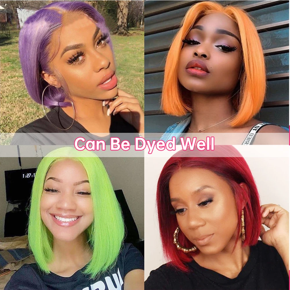 Blonde Bob Wig 613 Human Hair Wig Short 613 Bob Lace Font Wig for Women 613 Lace Frontal Wigs 13x4 Straight Bob Human Hair Wigs image 5