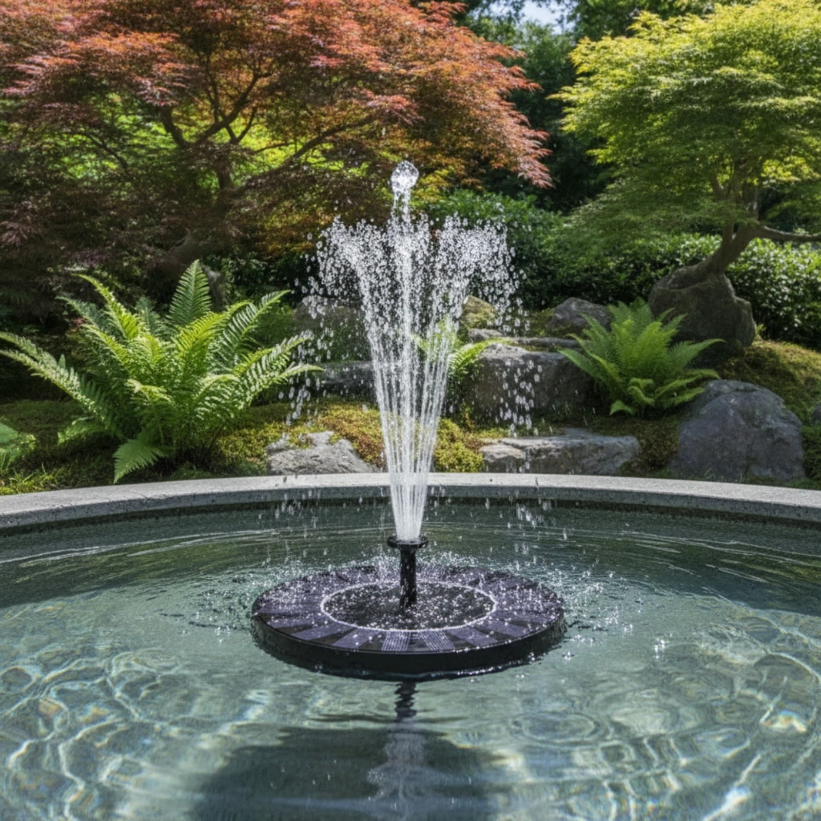 Floating Solar Pond Fountain Pump Circular Solar Floating Pond Aerator Quick Setup Sturdy for Ponds, Birdbaths
