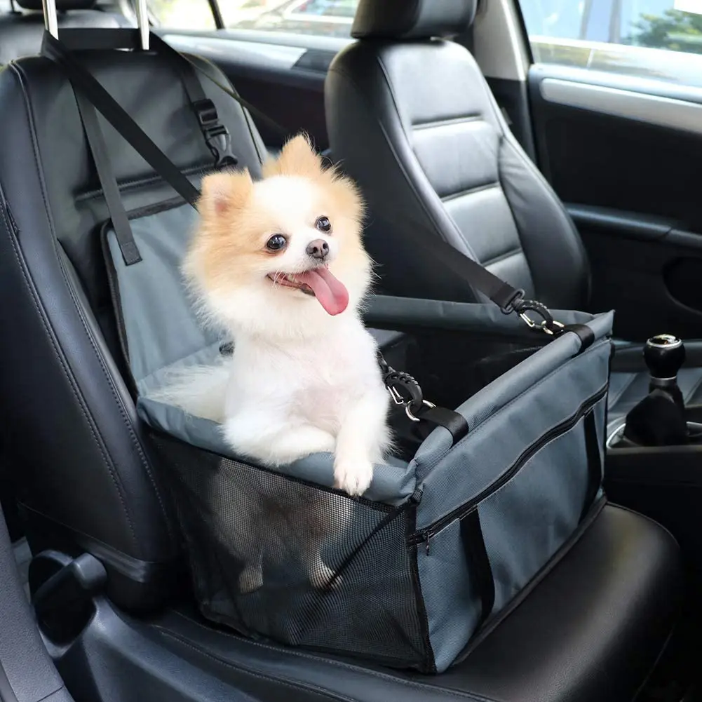 

Pet Reinforce Car Booster Seat for Dog Cat Portable and Breathable Bag with Seat Belt Dog Carrier Safety Stable for Travel