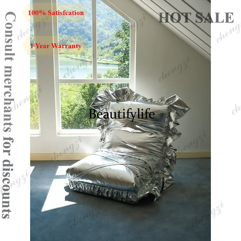 Folding sofa single sofa chair adjustable tatami lazy sofa can lie down and sleep