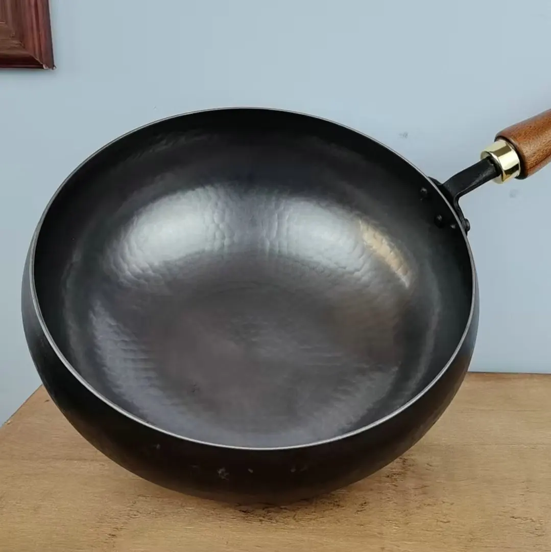 DSA household kitchen iron pot big belly pure hand-forged wrought iron pot uncoated non-stick household cooking soup pot 2