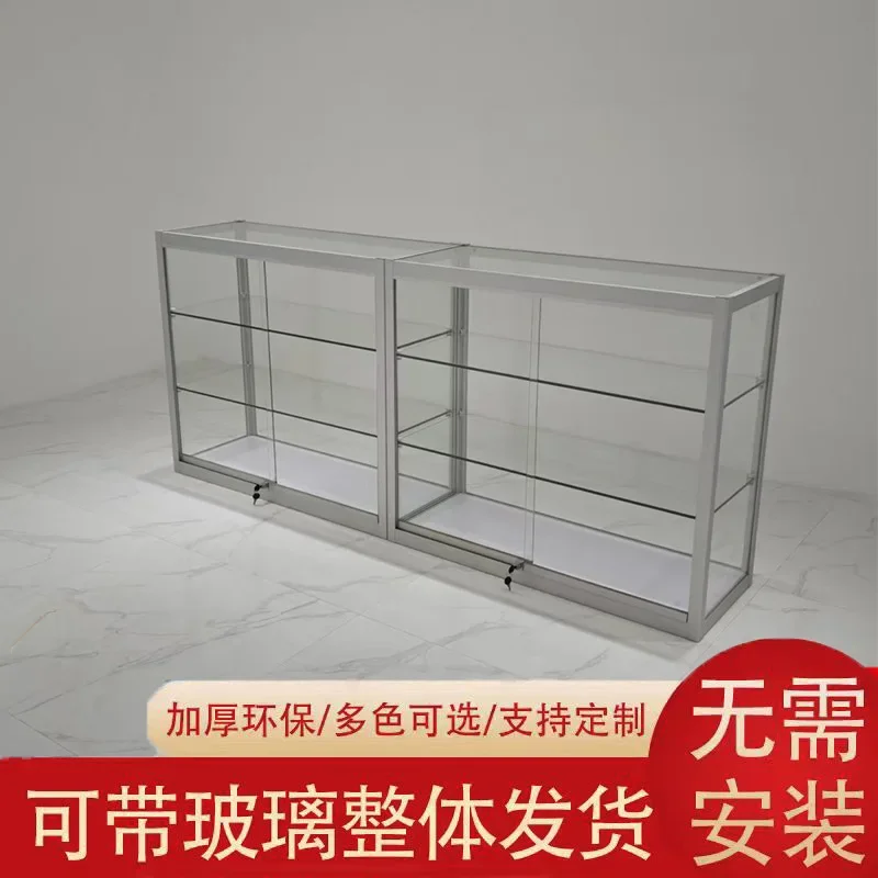 Commercial glass display cabinet Counter jewelry cabinet Hardware accessories mold Antique small ornament =display cabinet