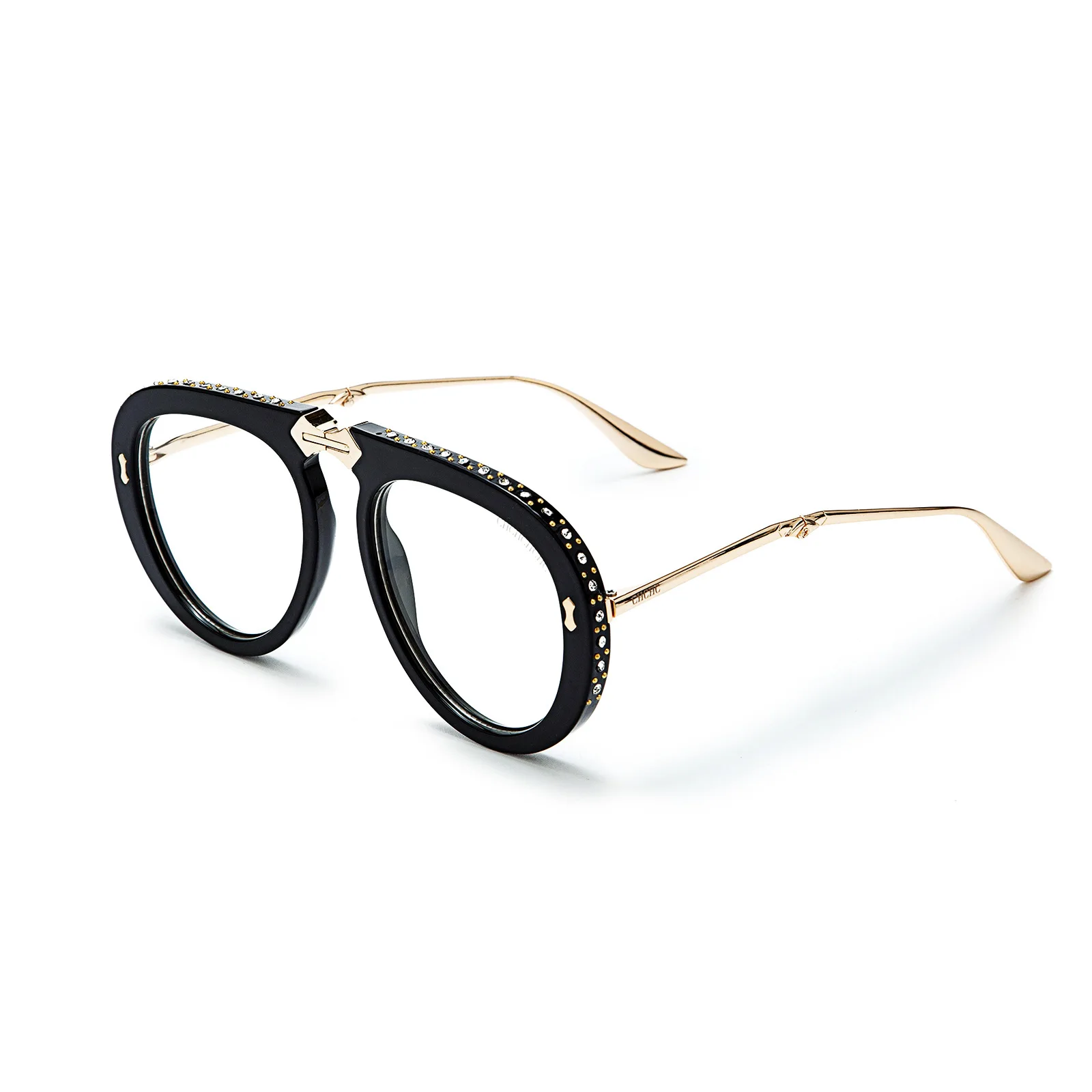 

2025 Diamond Sunglasses Personality Women's Fashion Internet Celebrity Folding Jelly Color Sunglasses Women's Gift Box
