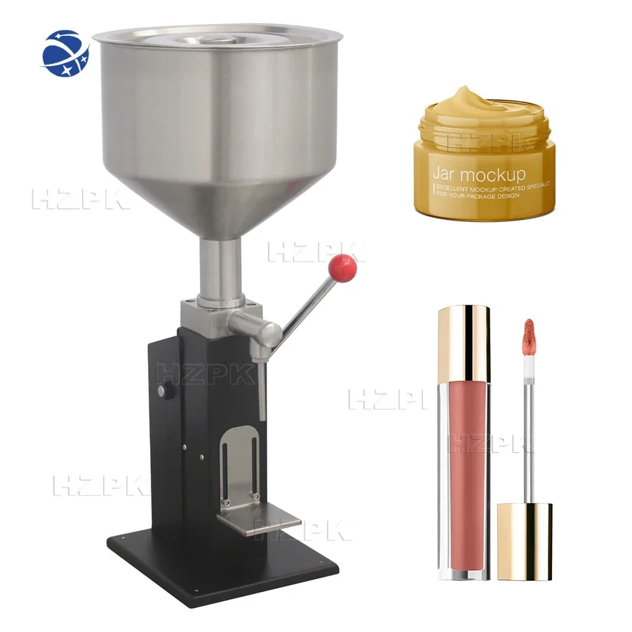 

yyhc HZPK 10ml Paste Manual Honey Jars Cosmetic Dishwashing Liquid lip gloss filler Filling Machine A03