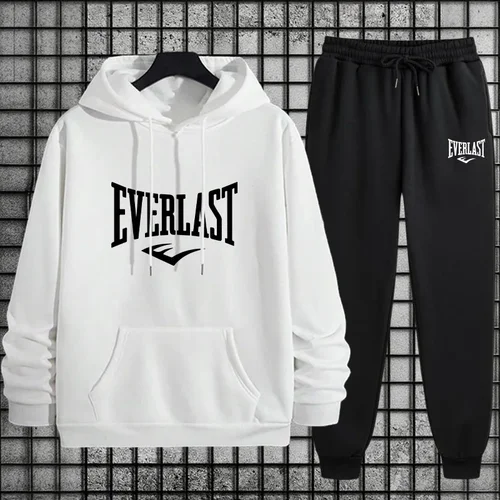 Imagen 2 del producto 2025 gran oferta de chándal para hombre con capucha y pantalones de chándal, ropa deportiva urbana informal de moda, sudadera de entrenamiento para hombre de otoño, traje deportivo