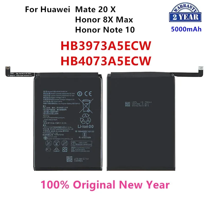 

100% Orginal HB3973A5ECW HB4073A5ECW 5000mAh Battery For HUAWEI Honor 8X Max/Honor Note 10 /Mate 20X 20 X EVR-AL00