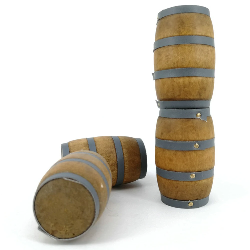 

Mini Wine Barrel Set Realistic Home Bar Decor Playhouse Accessories For Kids Party Supplies Scene Decoration Props