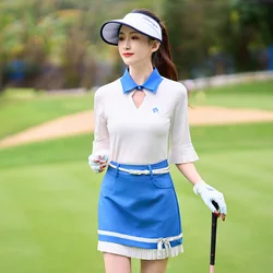 TTYGJ Summer New Golf Polo Shirt Casual Clothing Women's Sportswear Breathable Mid Sleeve Collar T-shirt Quick Drying Top