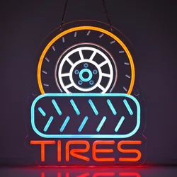 XM Tire Neon Light Wall Decoration for Tire Shop Car Service Repair Shop Garage Workshop led sign , USB Powered Dimmable حفلات