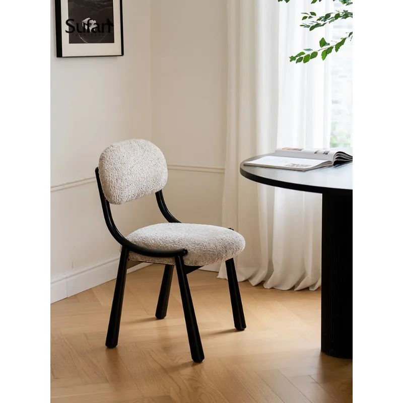 

/Household dining chair/Simple casual black metal stainless steel chair