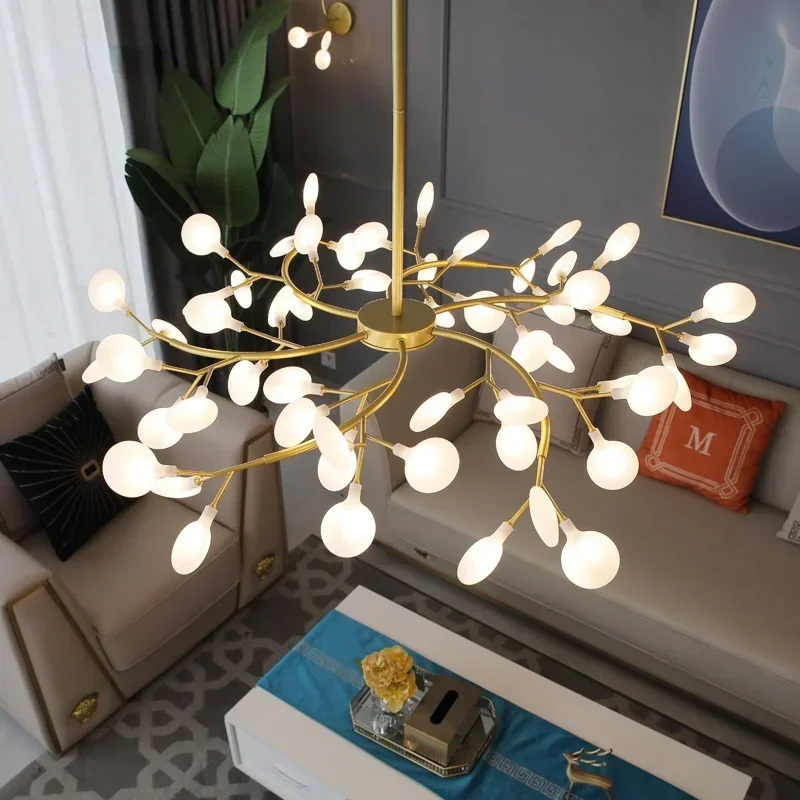 Modern Firefly LED Chandelier Light Tree Branch Pendant Lamp Decorative Hanging Lamp For Home