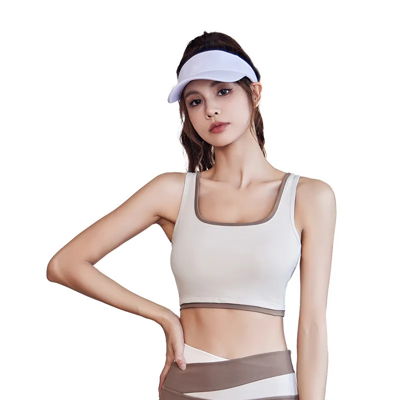 Women's Color Matching Sports Underwear High-strength Shockproof Gather To Show Breasts Close Secondary Breasts Outdoor Sports