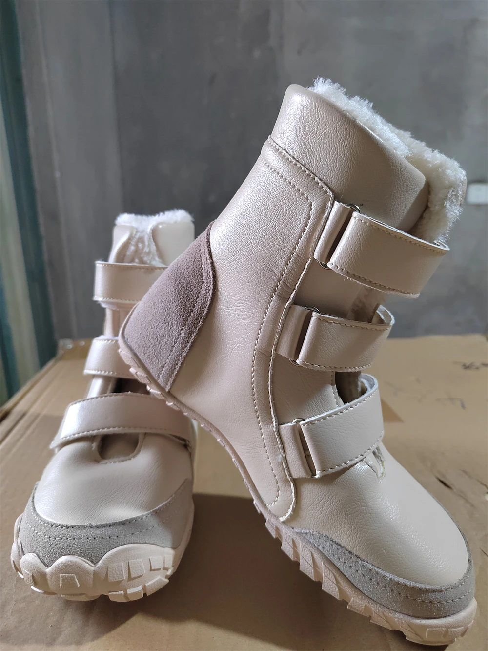 ZZFABER Kids Barefoot Boots Winter Warm Snow Shoes for Boys Girls Flexible Warm Sneakers Children Winter Boots