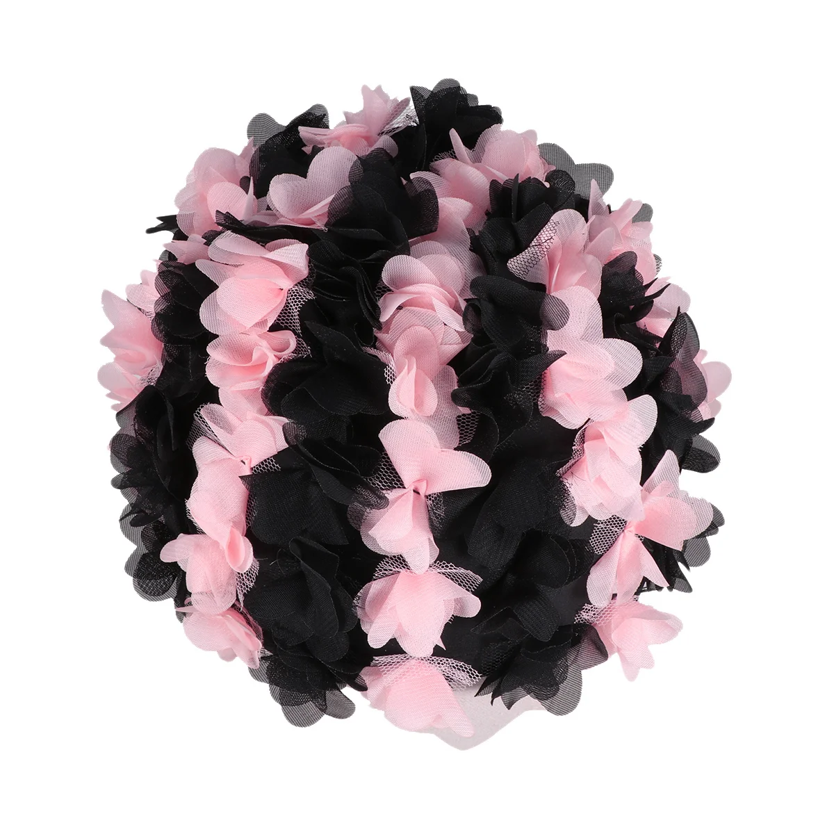 3D Flower Petals Shaped Fashion Swimming Black Bathing Cap Women Anti Skid Comfortable Reusable DurableSwimming