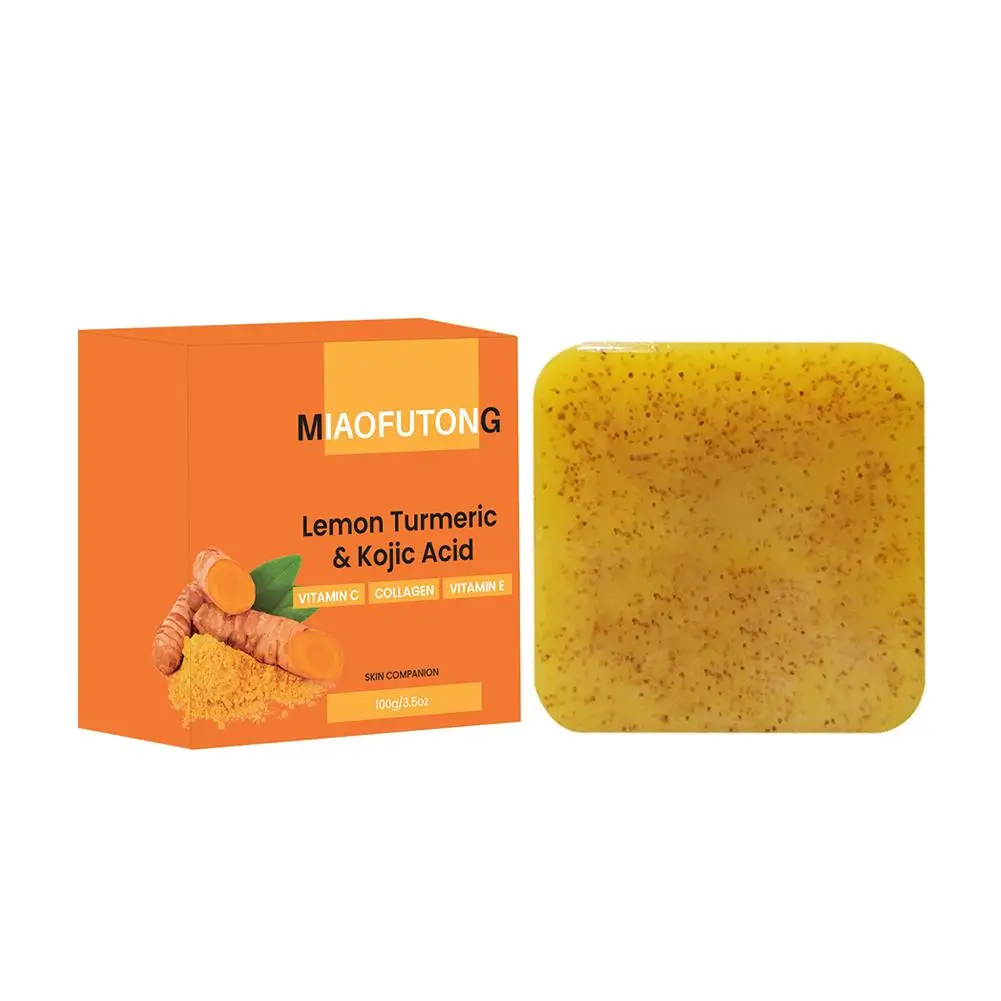 Turmeric Lemon Soap Deep Cleanses Pores Removes Dirt Oil Hand Refreshing Inhibits Breakouts Cleanser Moisturizing Soap And I0K1