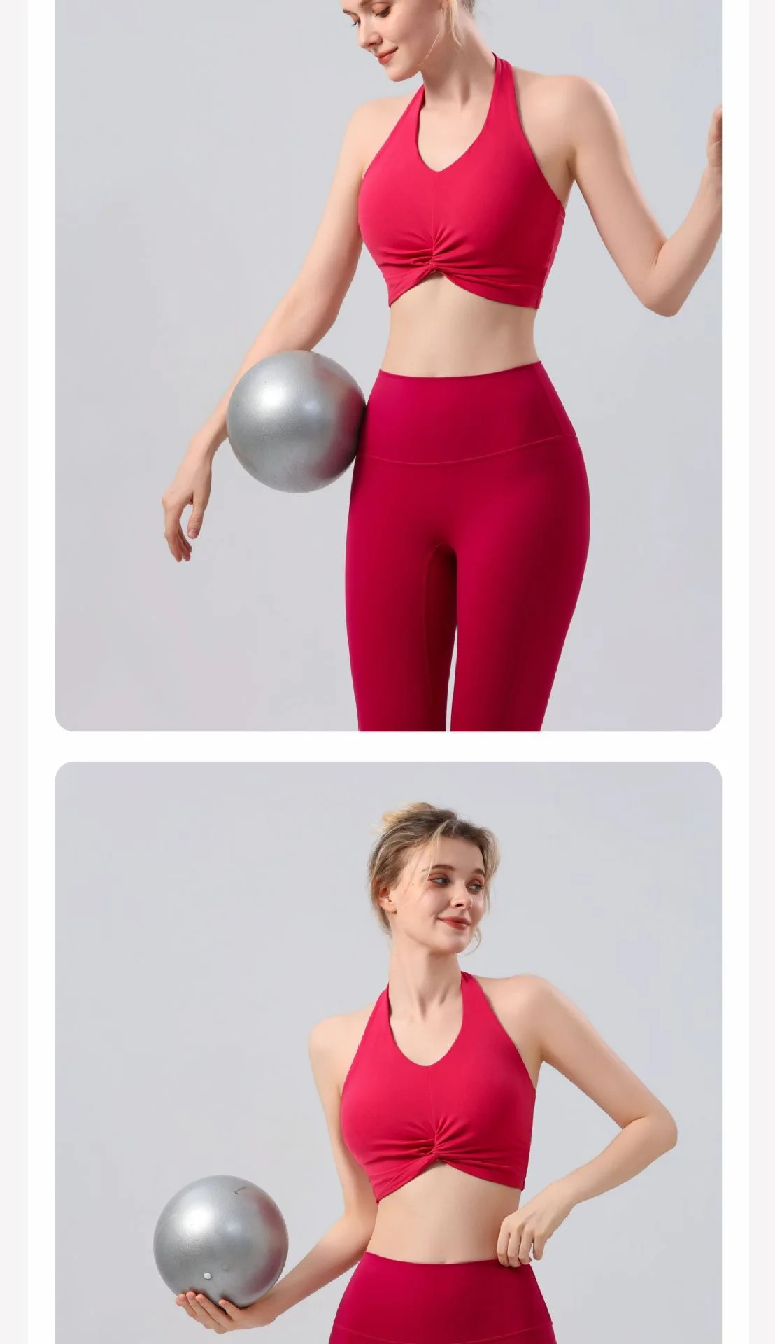 Neckhalter-Sportunterwäsche, Beauty-Back, integrierte Yoga-Weste für Frauen, geeignet für Training, Fitness, stoßfester Pilates-Lauf-BH – Detail 10