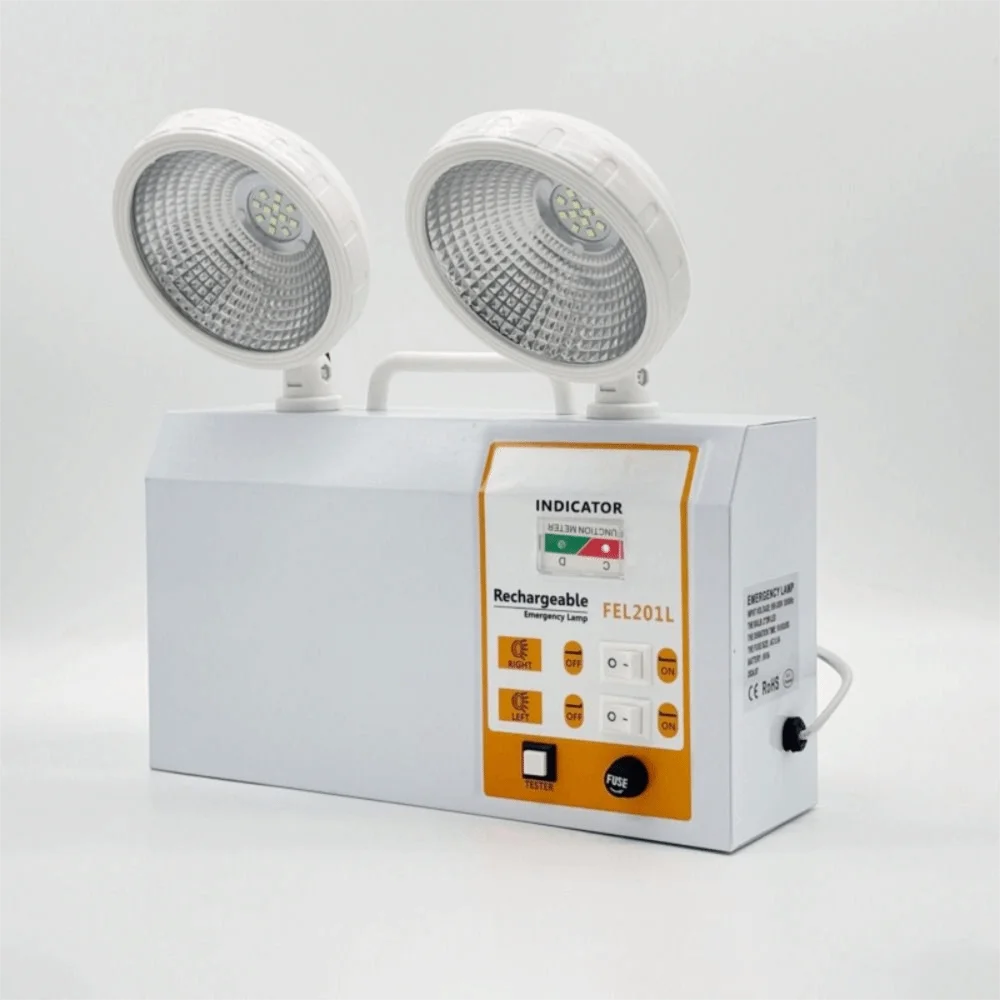 Double Head Emergency Light Wall-Mounted Safety Lighting LED Emergency Light 3W Power Automatic Lighting Fire Emergency Light