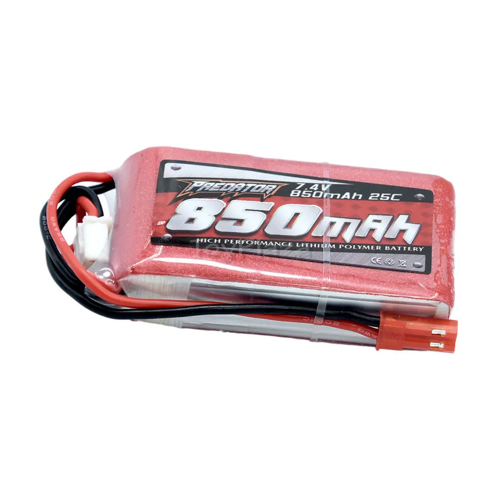 FMS MODEL 7.4V 850mAh 25C Lipolymer Battery JST plug for RC Airlane Warbird