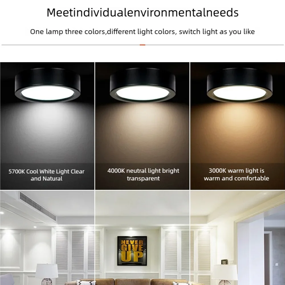 LED ultra-fino superfície montada Downlight, casa, proteção ocular do cliente, redondo, pequena loja luz