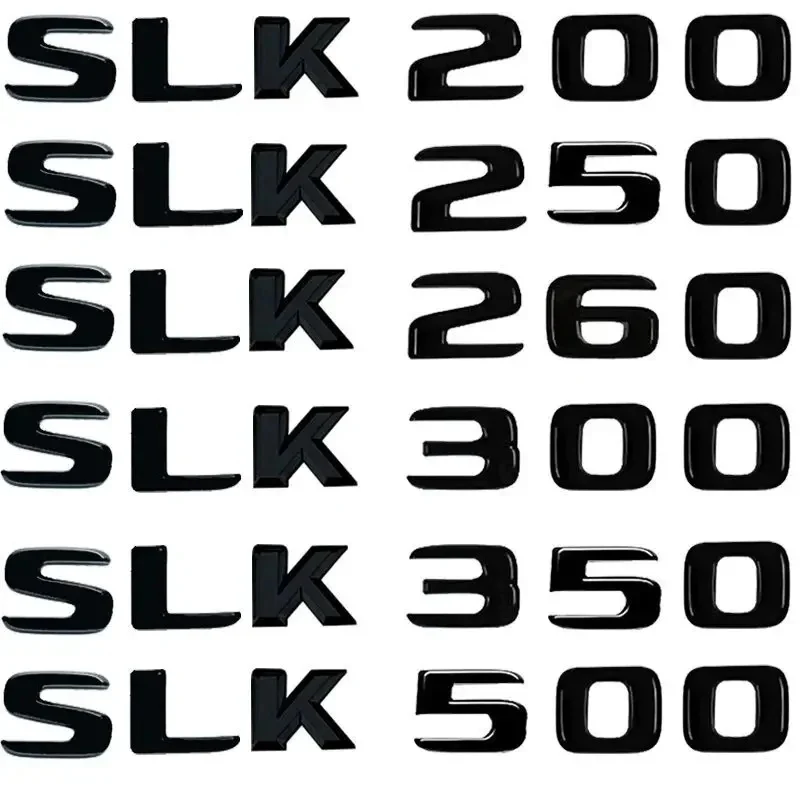 ABS Car Rear Trunk Letter Emblem Badge Decals Sticker For Mercedes Benz SLK63 R170 R171 4MATIC SLK200 SLK300 SLK350 SLK250