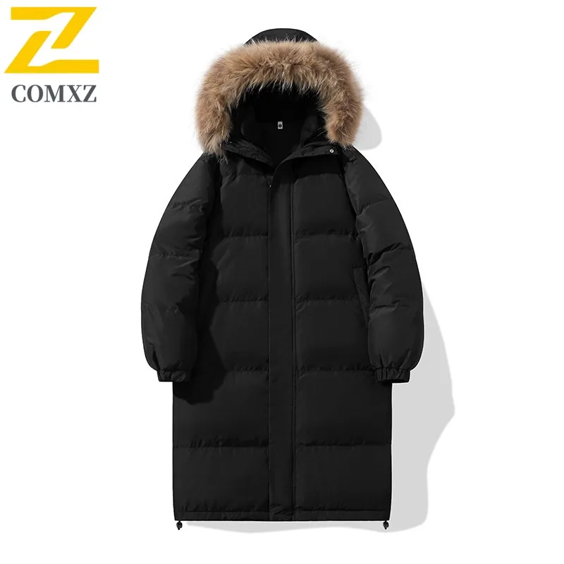 

COMXZ Men Winter Jackets 2025 Fashion Mid Length Snow Coldproof High Quality Urban Padded Jacket Lightweight Daily Padding Coat