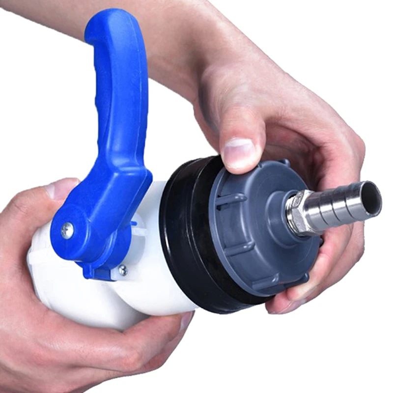 Blue Durable IBC Water IBC Tank Fitting S60X6 Thread to 1/2" 3/4" 1" Garden Hose Connector IBC Tank Valve Replacement Adapter