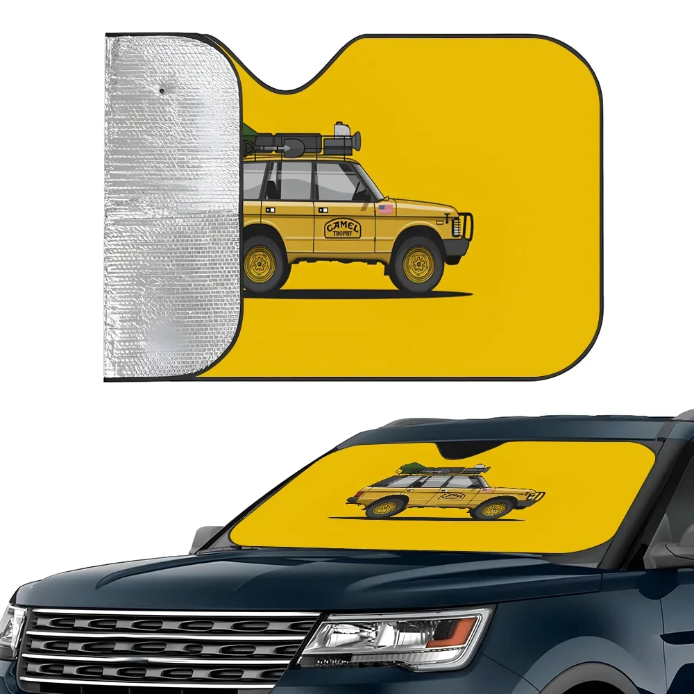 

C-Camel Trophy Defenr 110 Car SunSha Foldable Heatshield Front Window Car Sun Sha Windshield Blocks UV Rays Sun Visor