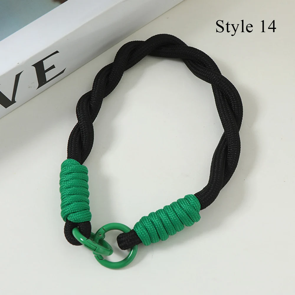 Hot Sale Anti-loss Rope Woven Colorful Keychain Wrist Strap Keyring Hanging Chain Ring Cord Mobile Phone Lanyard Universal New