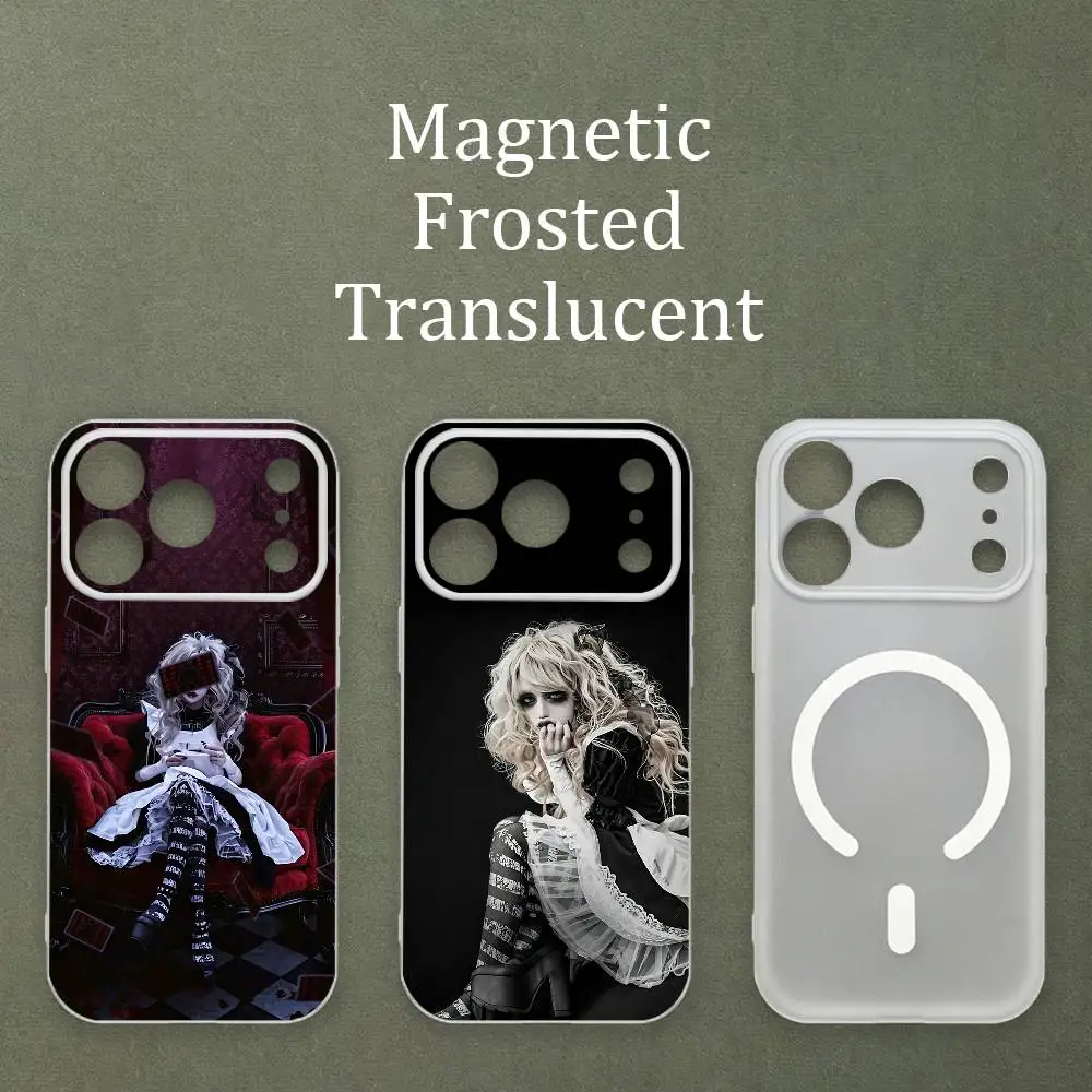 

A-Alice in G-GoSick L-Land Matte Frosted Semi-transparent Magnetic TPU Case For iPhone 17 11 13 14 15 16 12 Pro Max