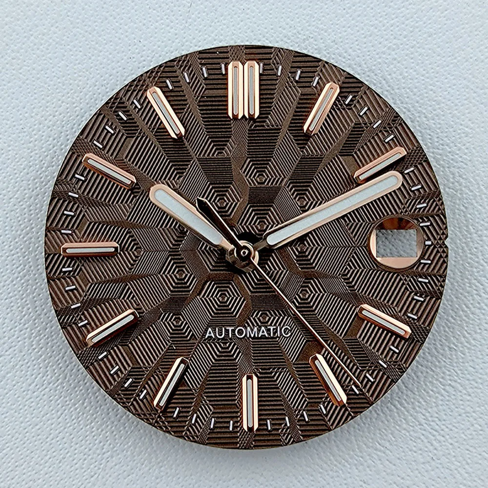 28.5mm NH35 Dial Watch Dial Custom logo Dial Green Luminous dial Fit NH35 movement watch tools