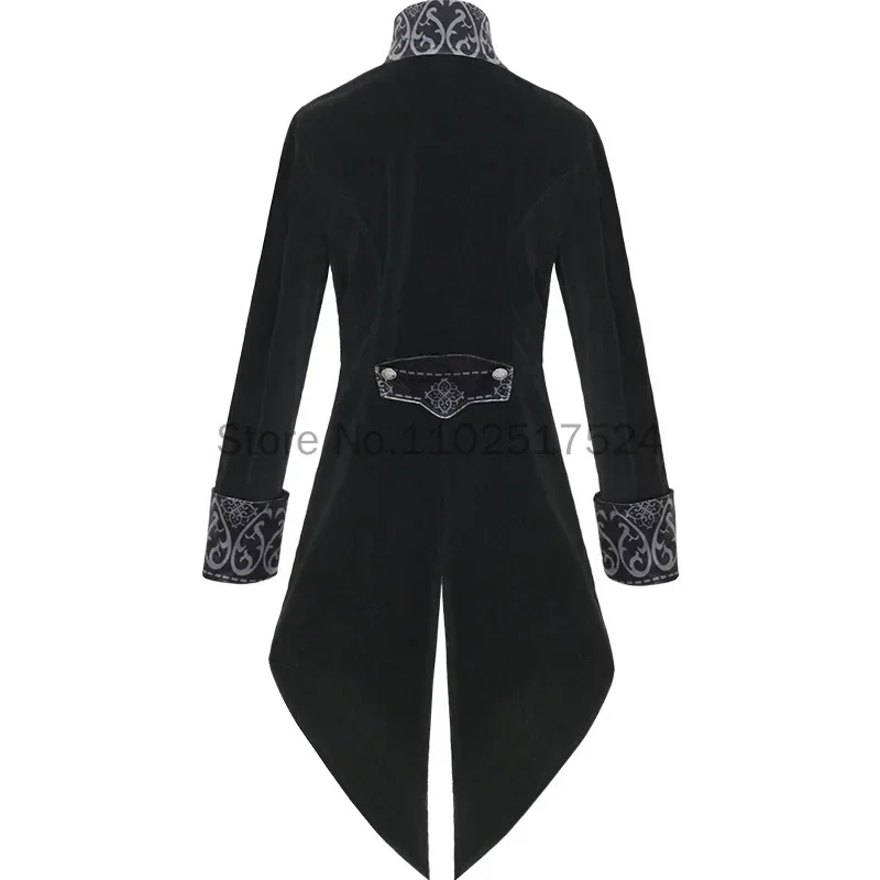 2025 Steampunk Women Men Medieval Dress costume Velet Stand Collar Tailcoat Gothic Vampire Cosplay Jacket Coats S-5XL