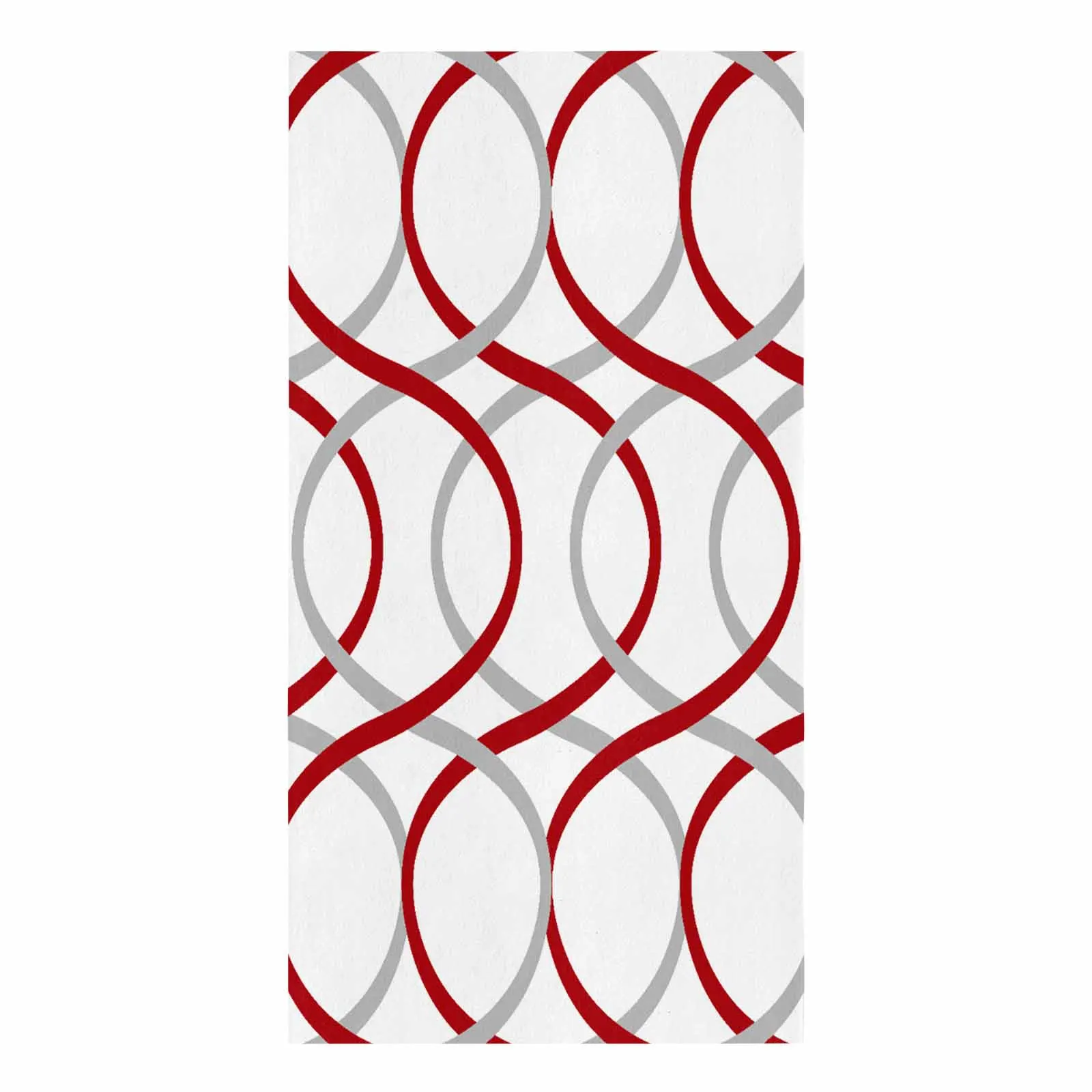 Geometric Abstract Lines Red Gray Microfiber Towel Absorbent Kitchen Cleaning Cloth Dish Towel Household Cleaning Towel