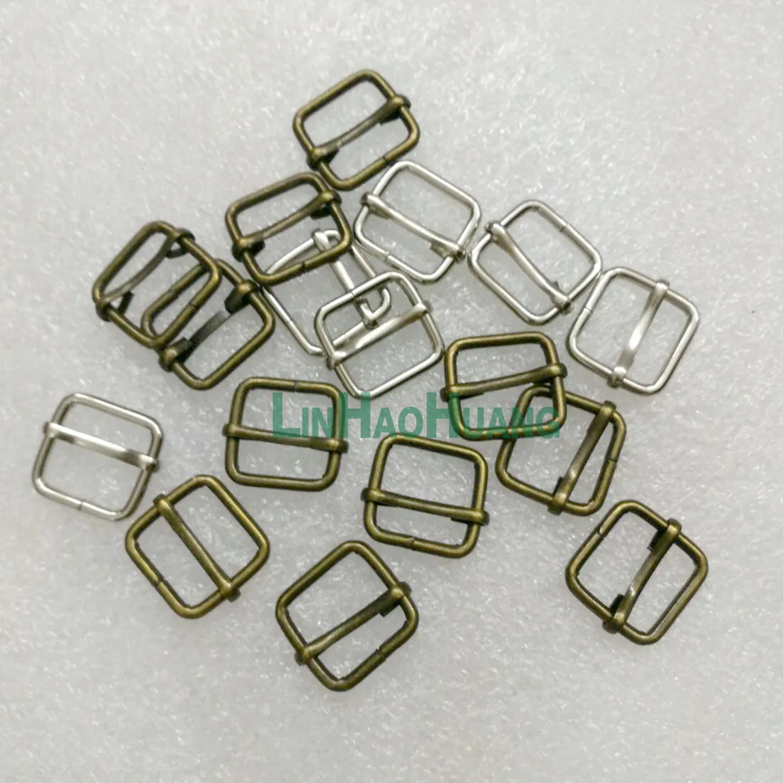 100pcs Metal Triglide Slides Rectangle Adjustable Webbing Slider Strap Pin Buckle for Belt Bags Luggage DIY Craft Accessories