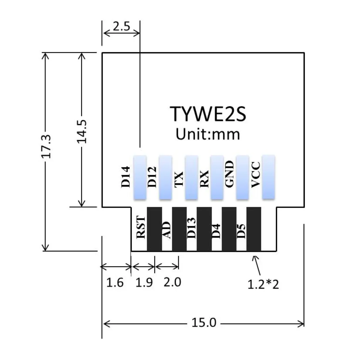 ESP-02S Wi-Fi Module TYWE2S Serial Golden Finger Package ESP8285 Wireless Transparent Transmission Compatible With ESP8266